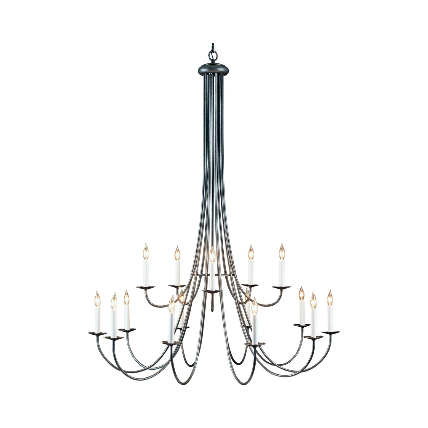 Simple Sweep Chandelier in 15-Light/Mahogany.