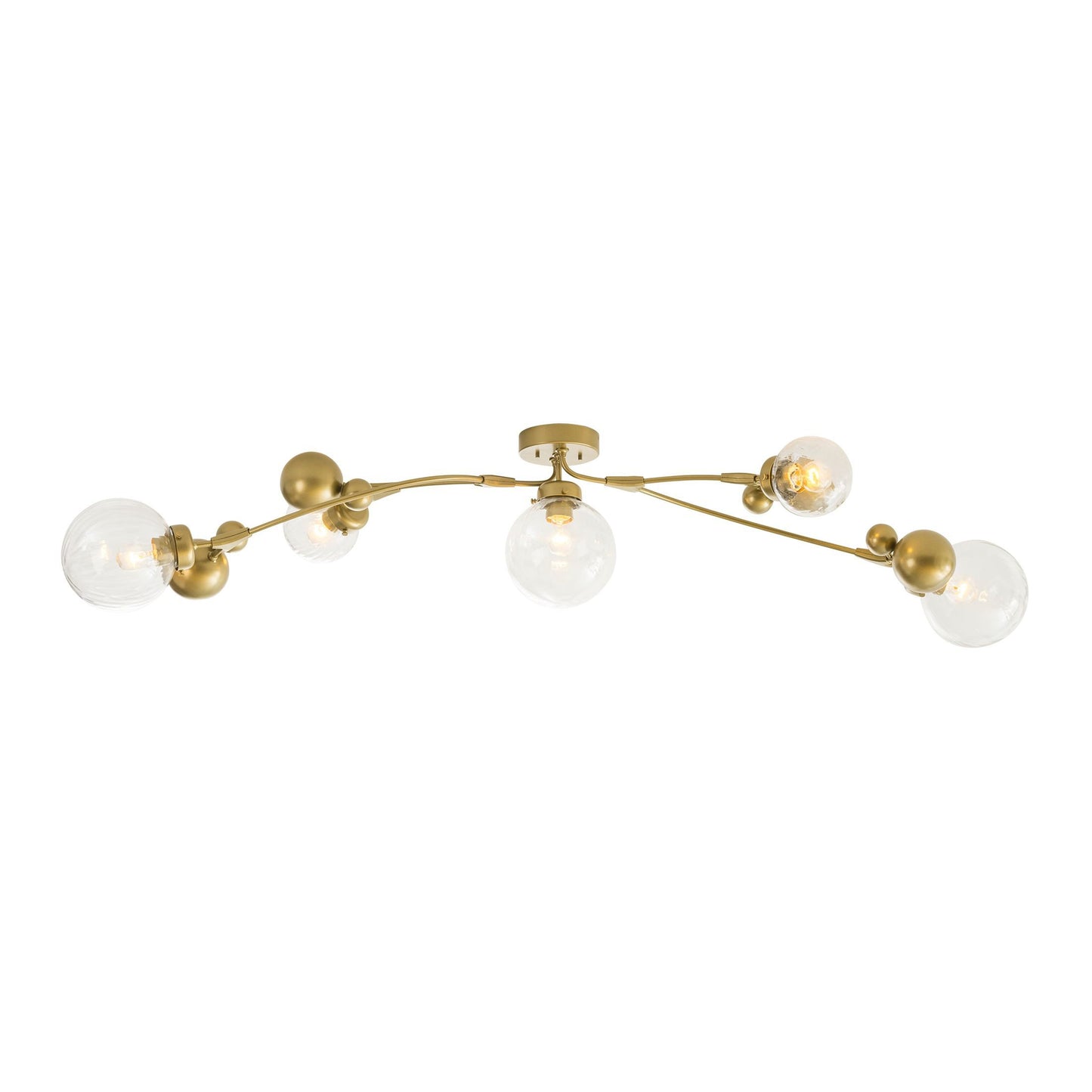 Sprig Semi-Flush Mount Ceiling Light in Water Glass.