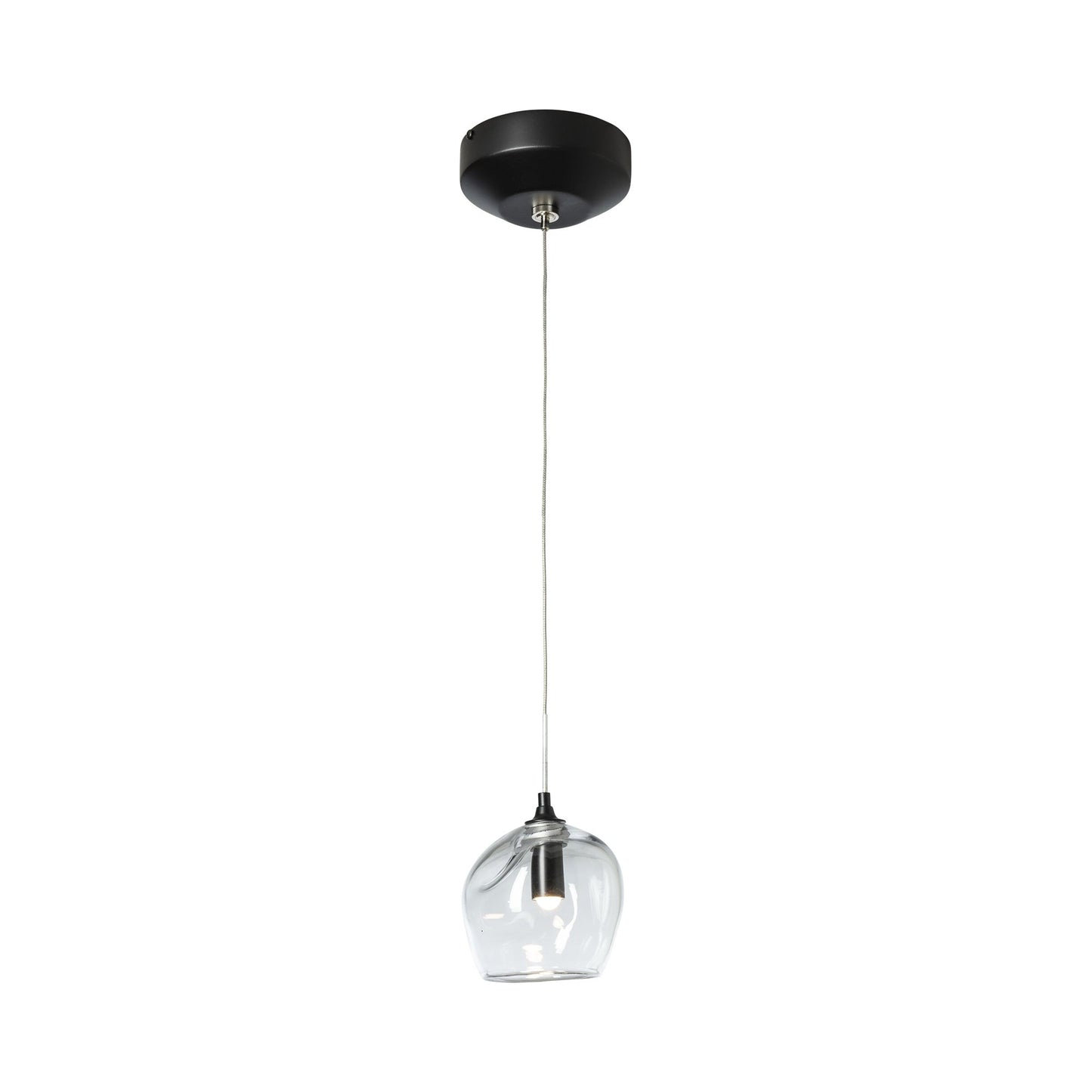 Ume Mini Pendant Light in Black/Clear Glass.