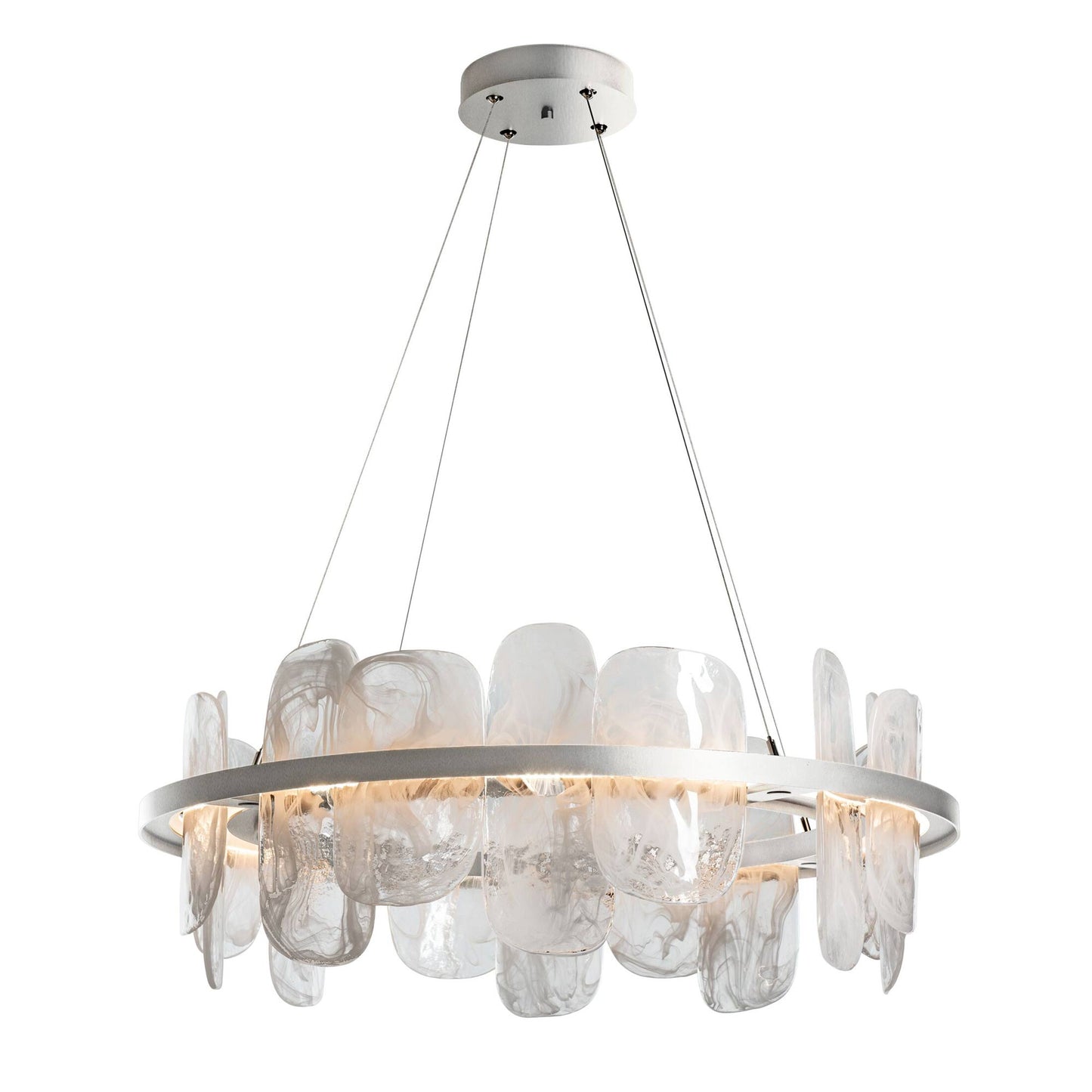 Vitre Circular LED Pendant Light in Sterling.