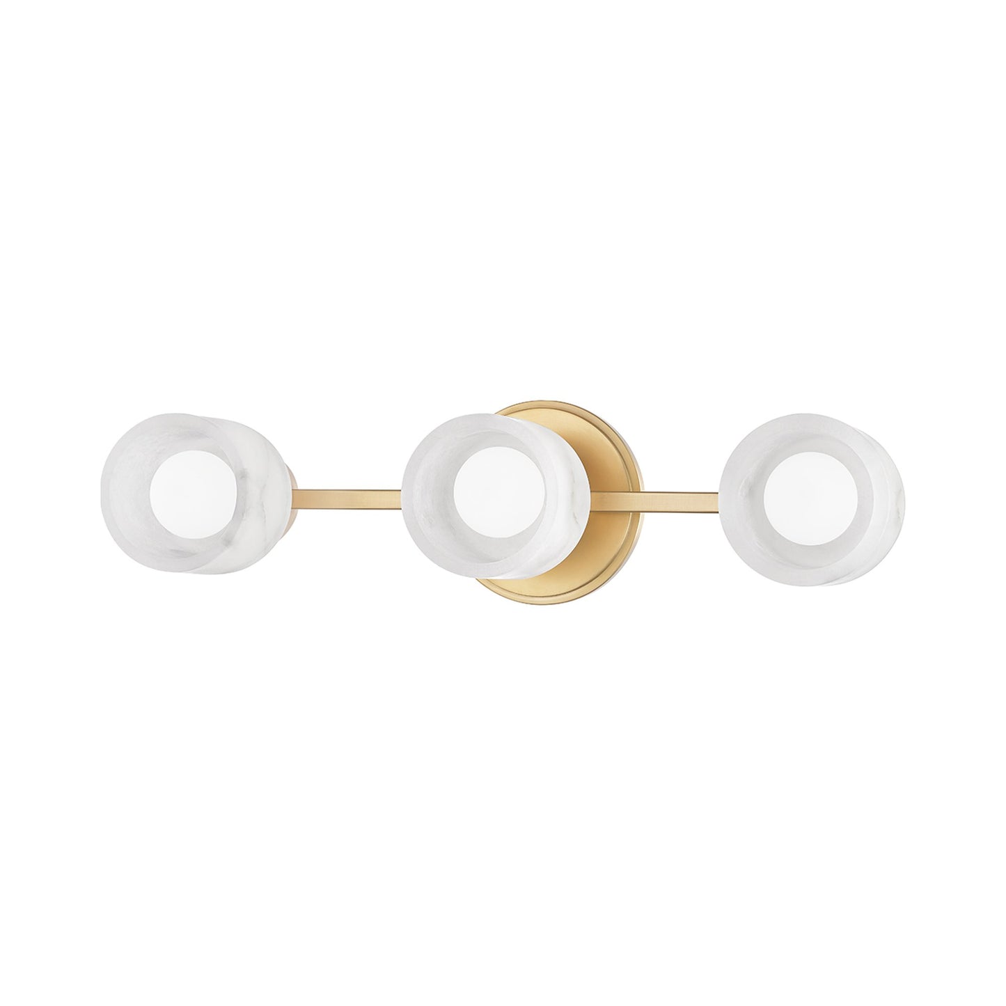 Centerport LED Bath Vanity Light in Aged Brass (3-Light).