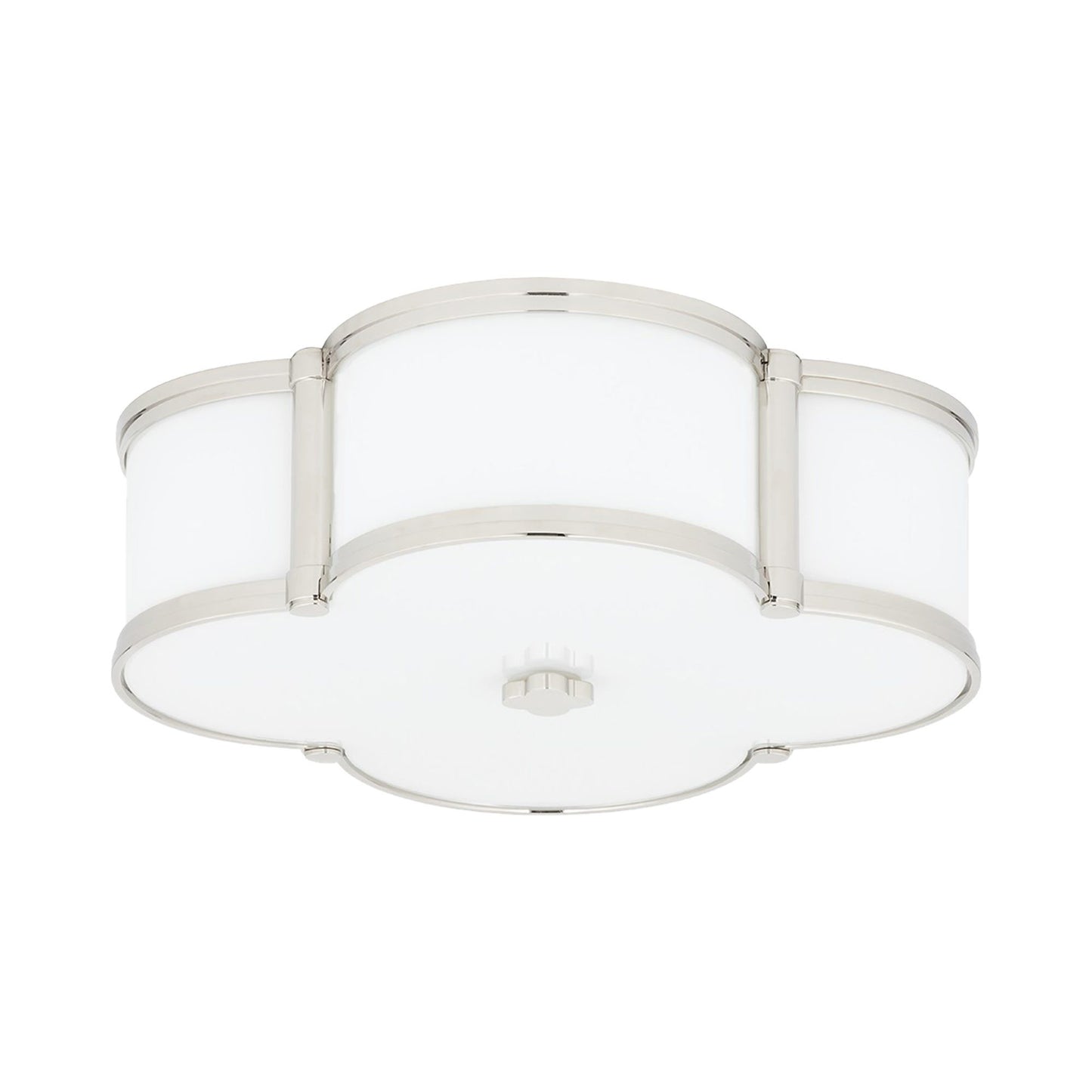 Chandler Flush Mount Ceiling Light in Polished Nickel (16.75-Inch).