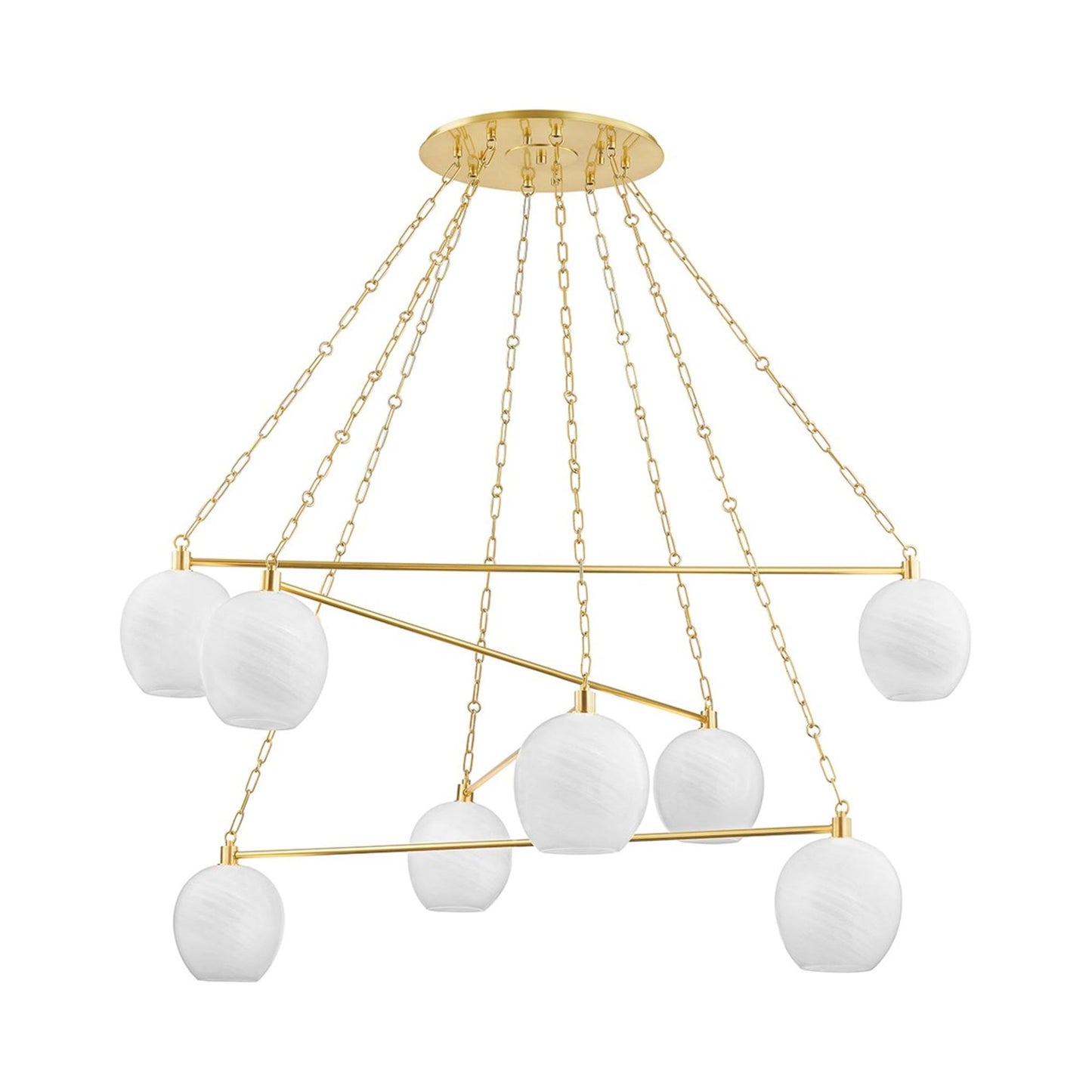 Asbury Park Chandelier in Aged Brass (8-Light).