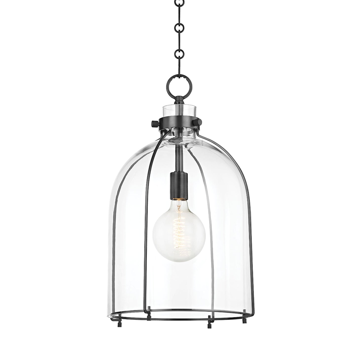 Eldridge Glass Pendant Light in Dome/Old Bronze.