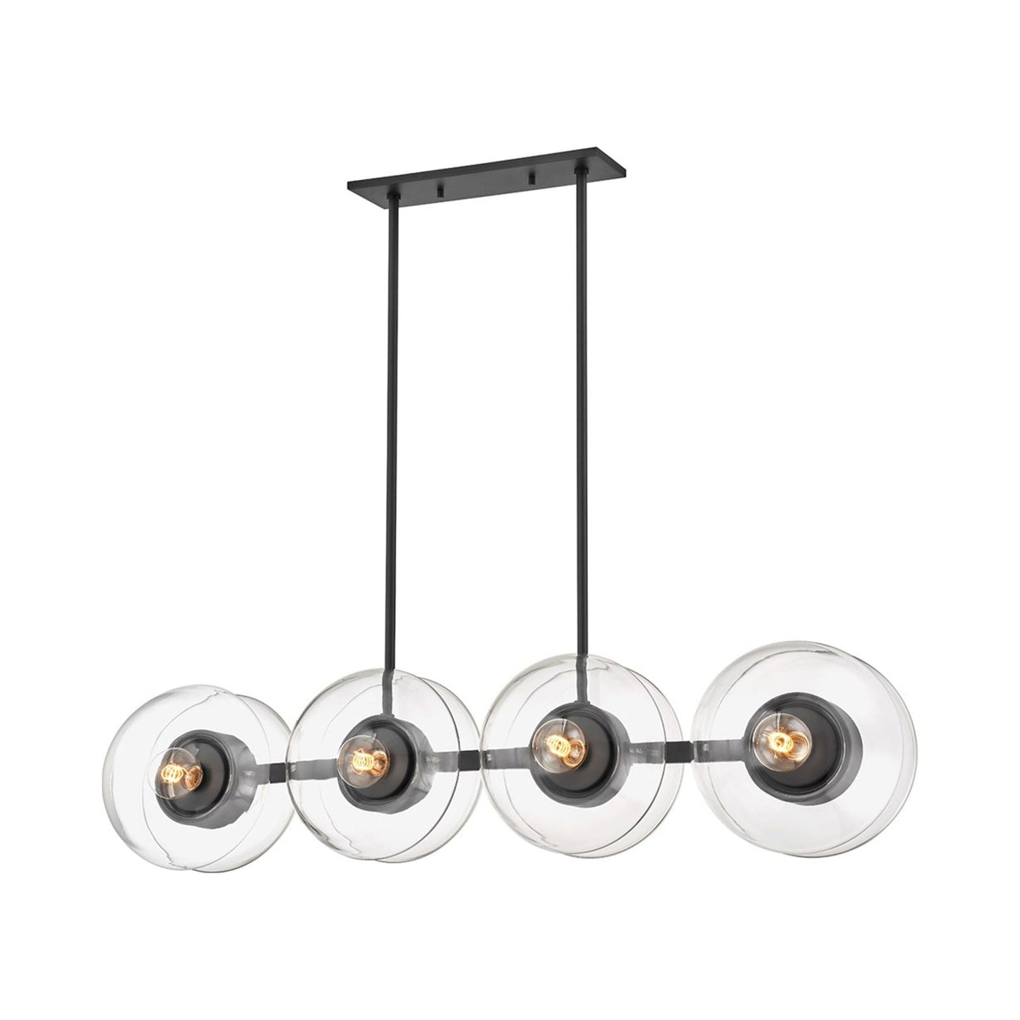 Kert Linear Pendant Light in Black Brass.