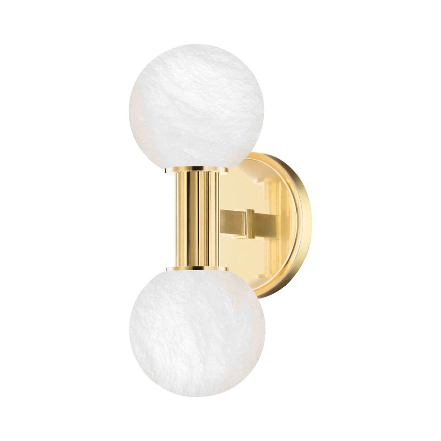 Murray Hill Double LED Wall Light in Aged Brass.