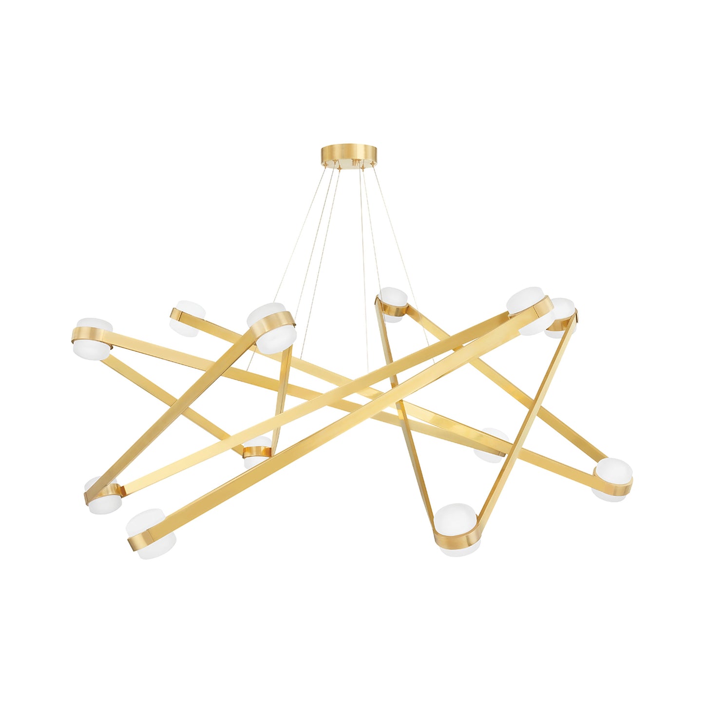 Orbit LED Chandelier in Aged Brass (12-Light).