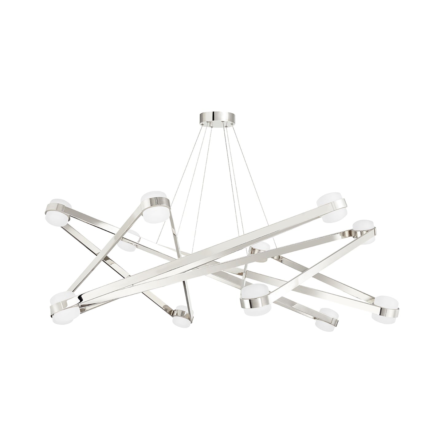 Orbit LED Chandelier in Polished Nickel (12-Light).