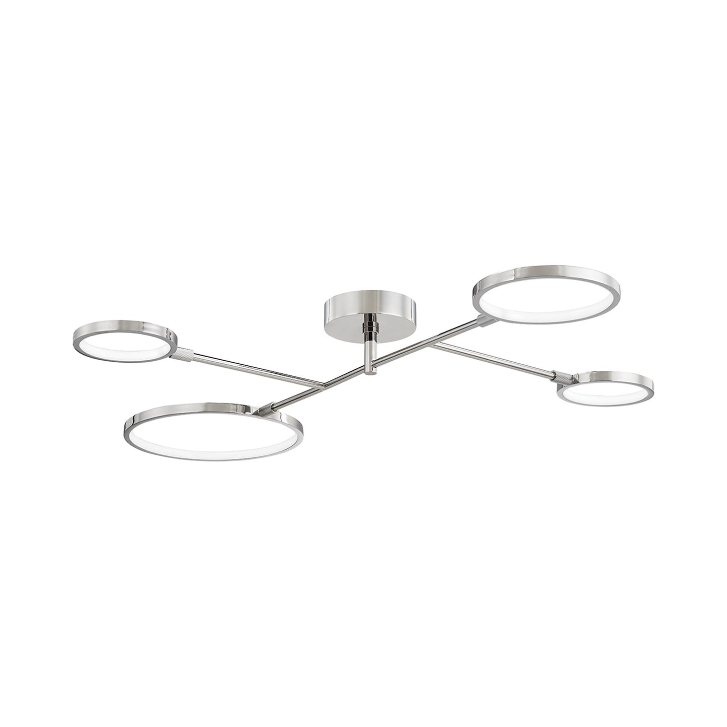 Saturn LED Flush Mount Ceiling Light in Polished Nickel.