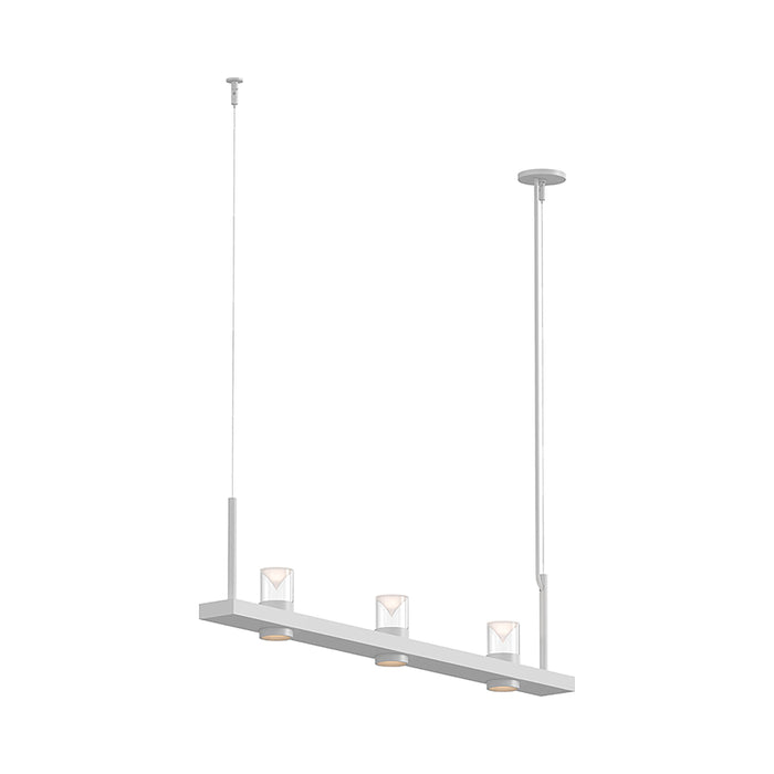 Intervals® LED Linear Suspension Light in Satin White/Clear with Cone (3-Light).