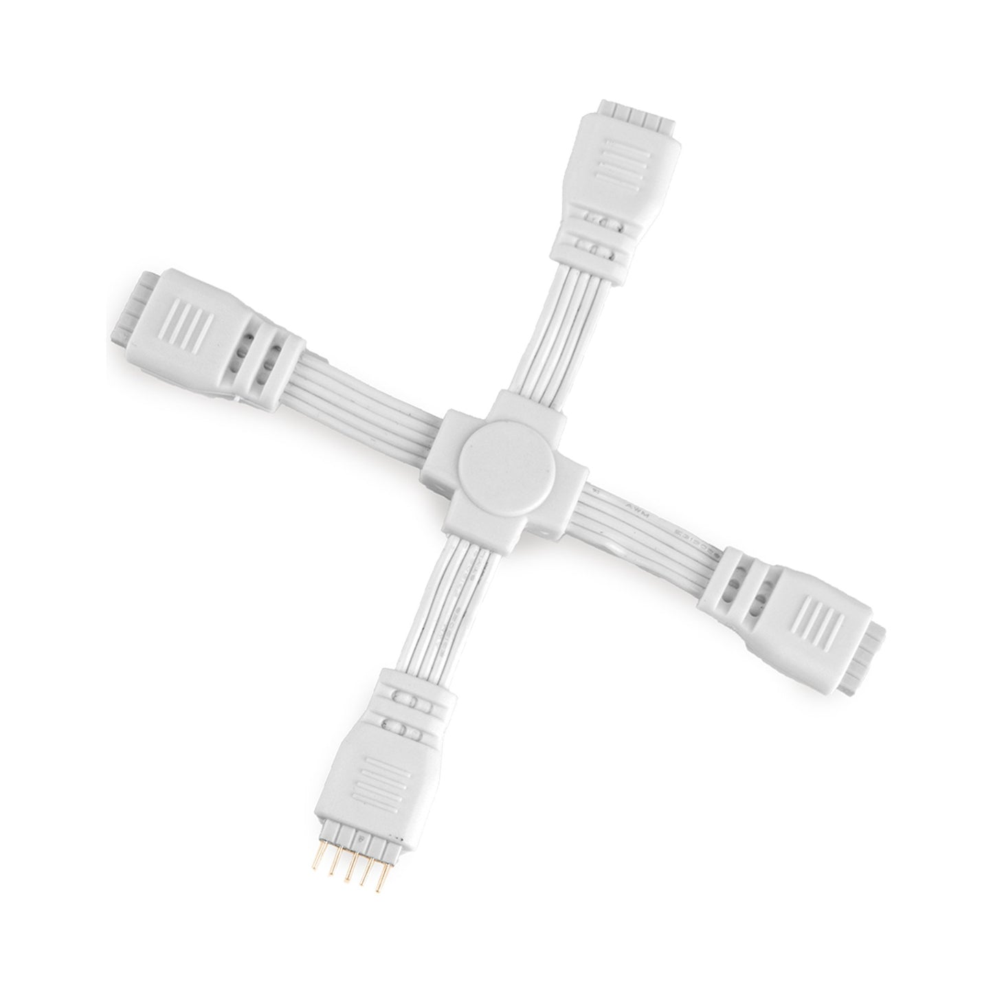 InvisiLED 24V 4 Way "X" Connector in White.