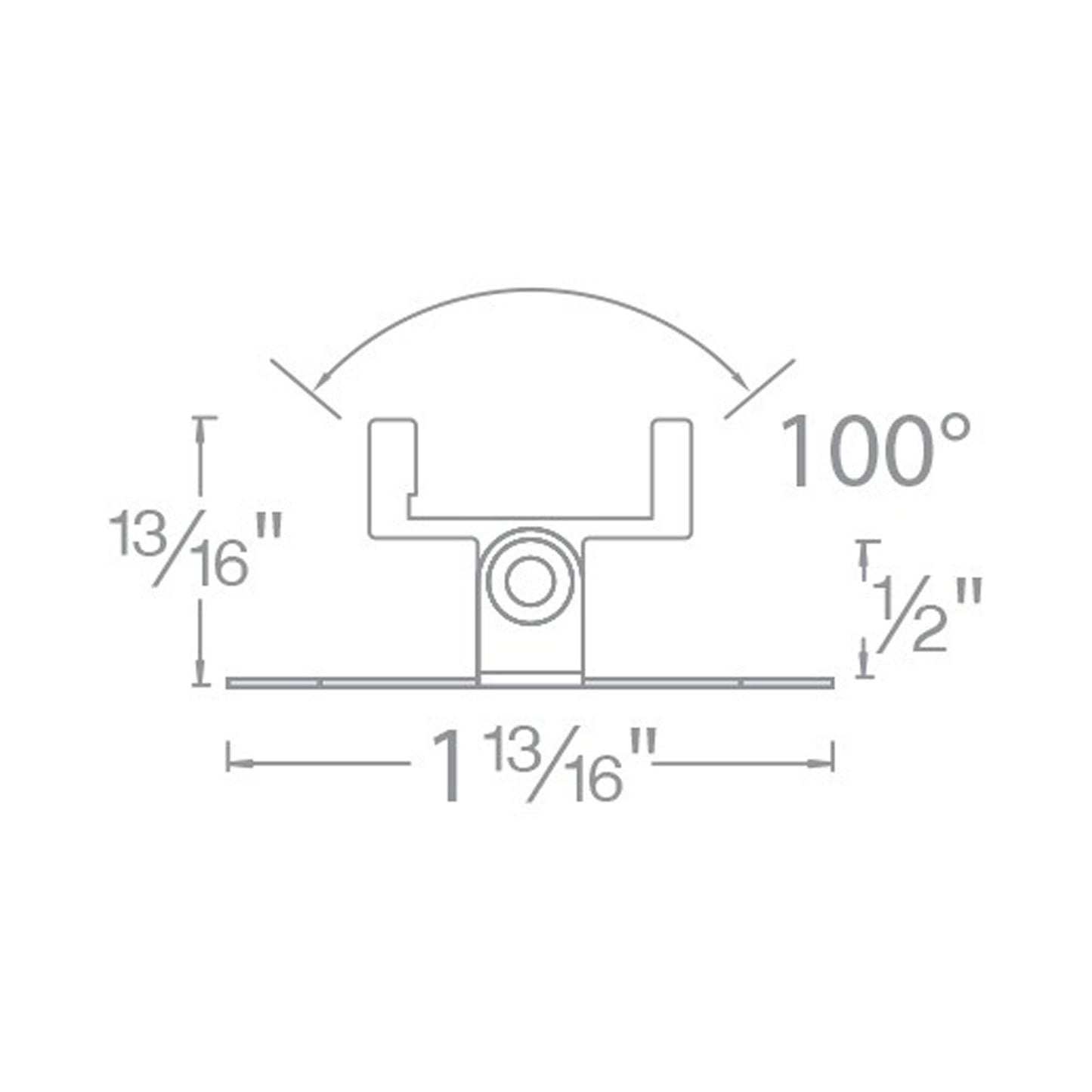 InvisiLED Adjustable Mounting Clips for Aluminum Channel - line drawing.