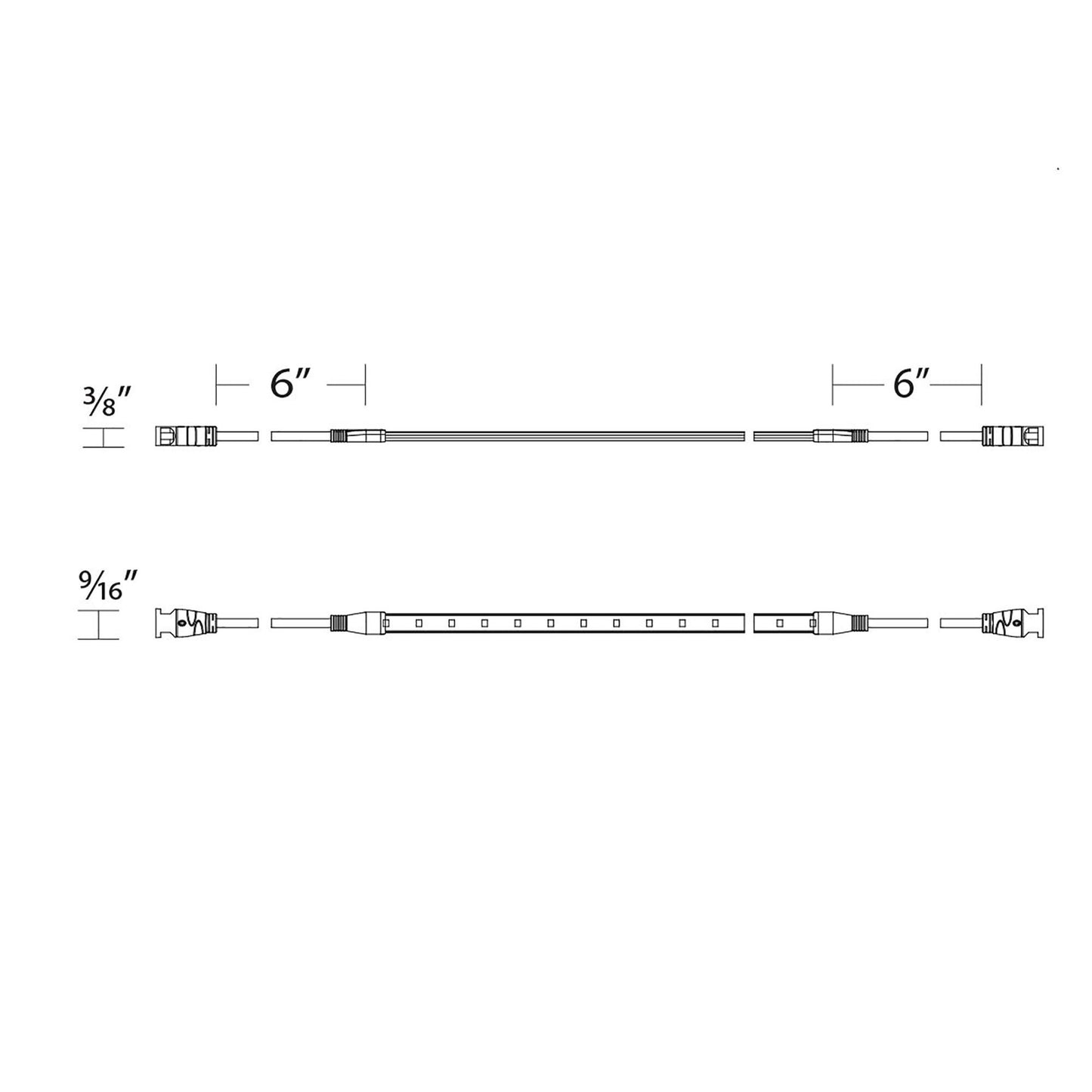 InvisiLED Outdoor Wet Rated LED Tape Light - line drawing.