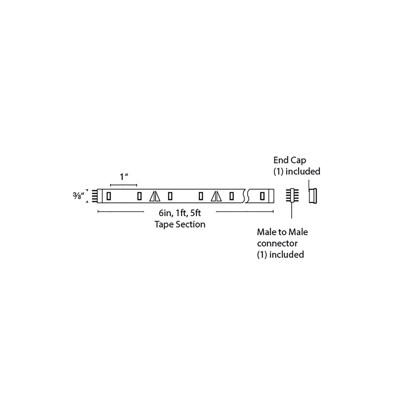 InvisiLED PRO III High Output 24V LED Tape Light - line drawing.
