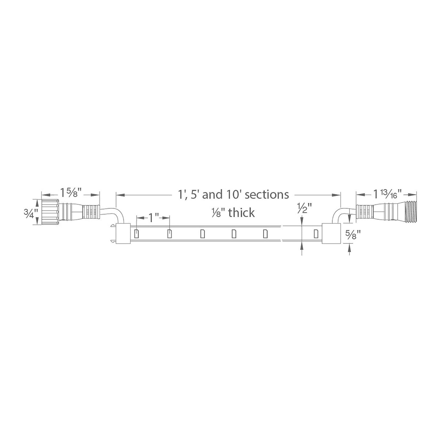 InvisiLED PRO Outdoor 24V LED Tape Light - line drawing.