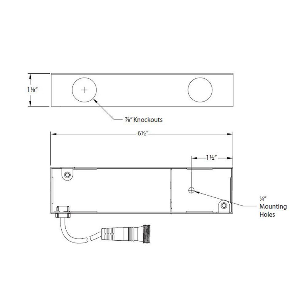 InvisiLED Pro + RGB Outdoor 96W 24V Enclosed Class 2 Electronic Transformer - line drawing.