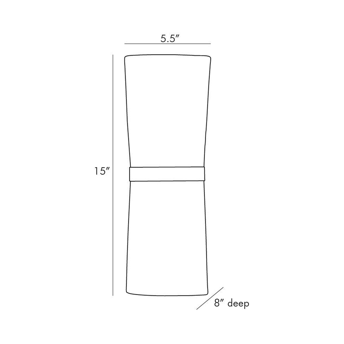 Inwood Single Wall Light - line drawing.