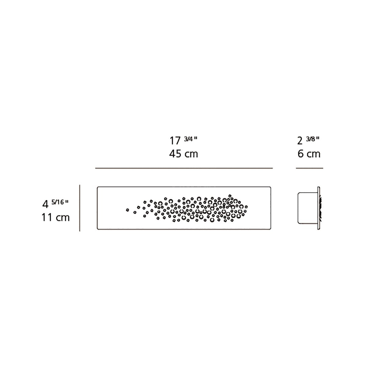 Islet LED Wall Light - line drawing.