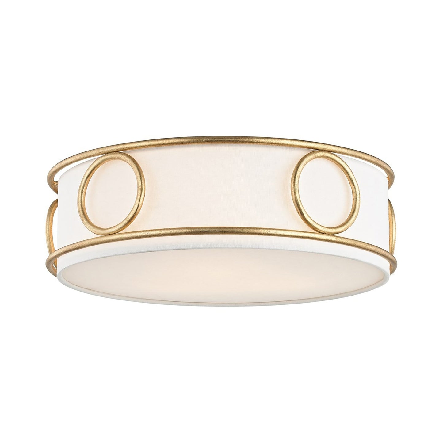 Jade Flush Mount Ceiling Light in Gold Leaf.