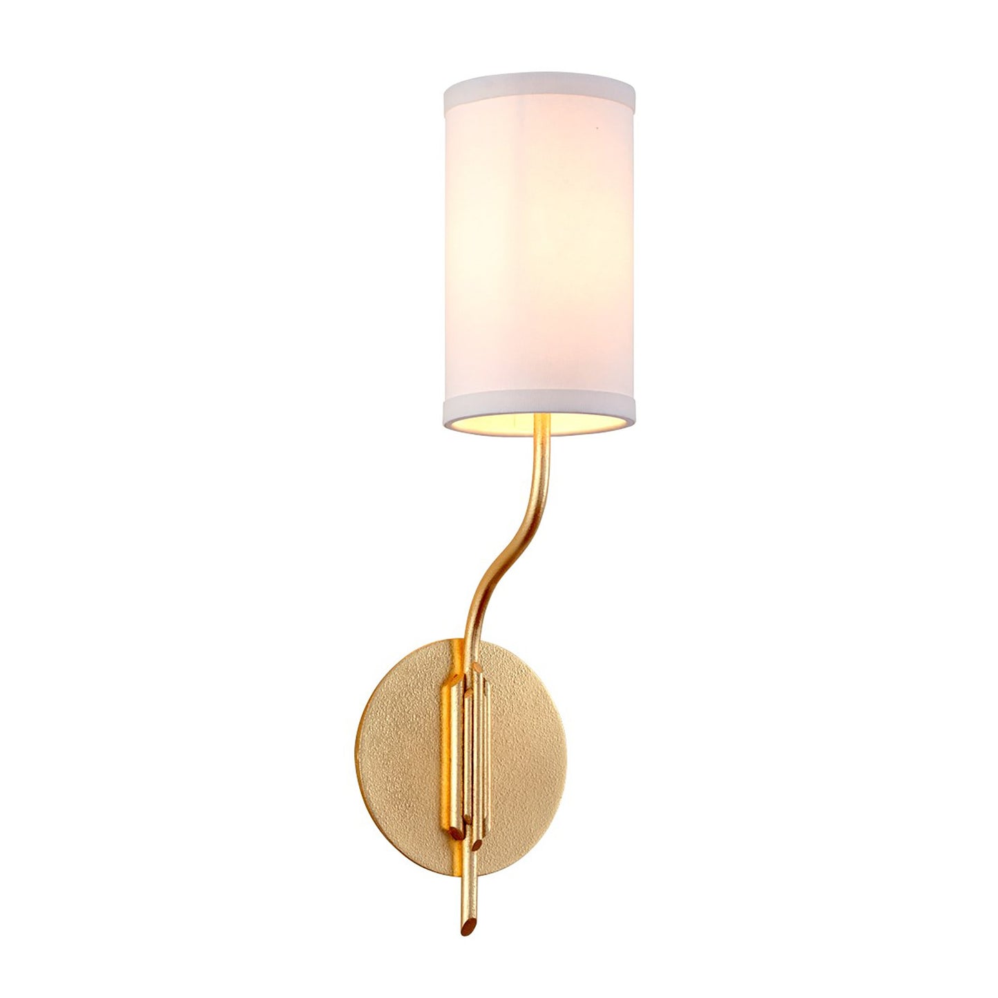 Juniper Wall Light in Textured Gold Leaf.