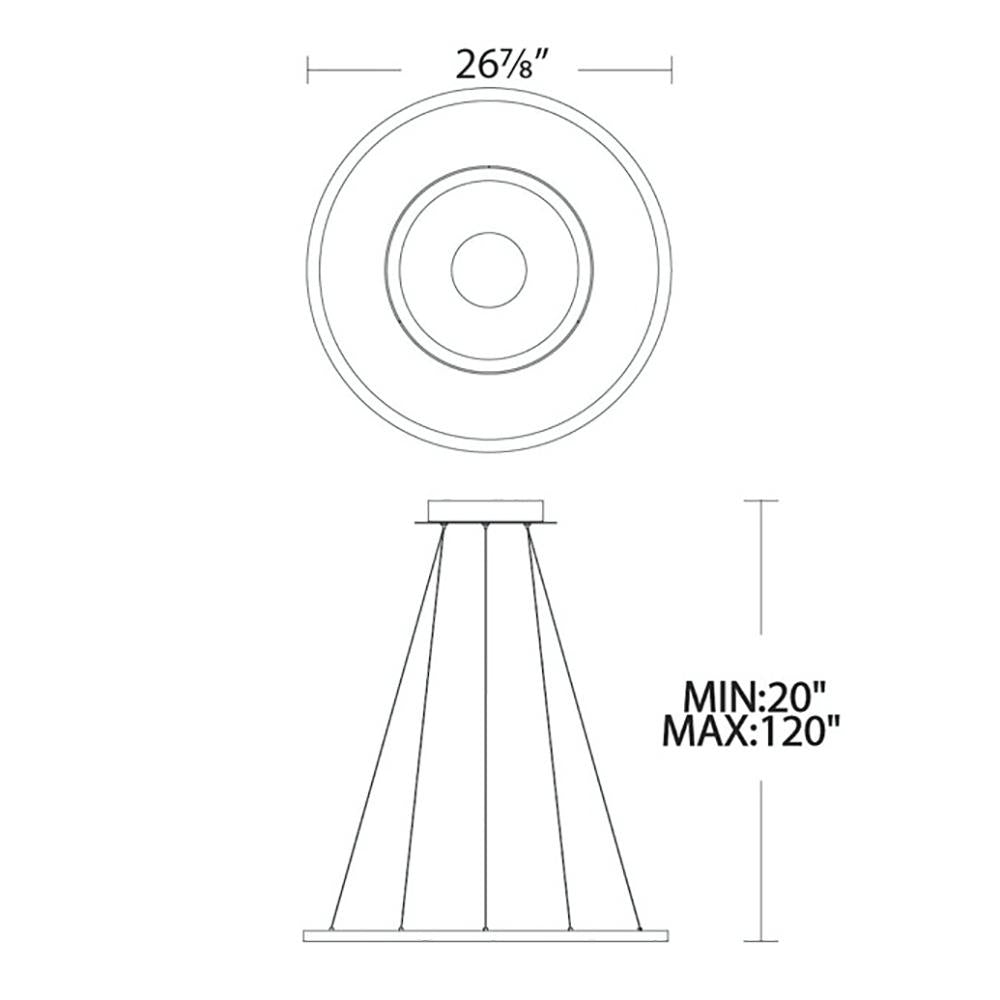 Jupiter LED Pendant Light- line drawing.