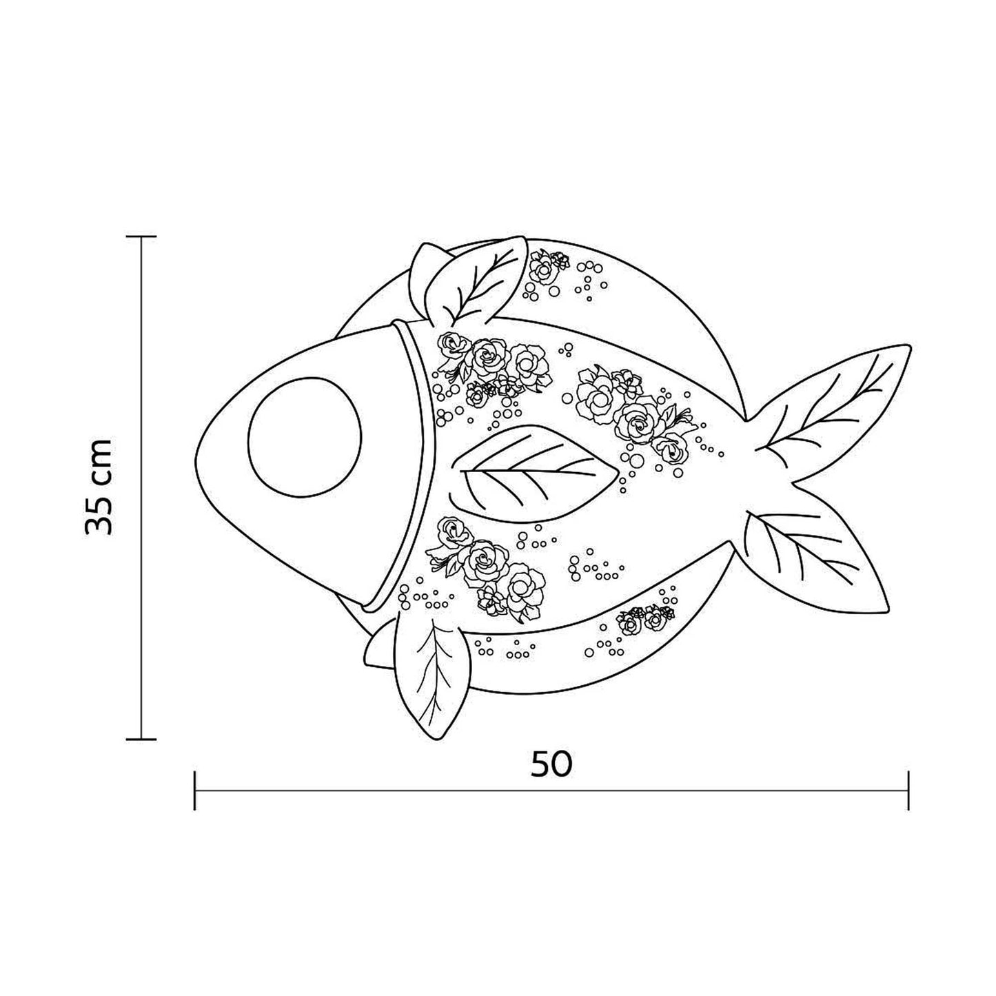 Aprile LED Wall Light - line drawing.