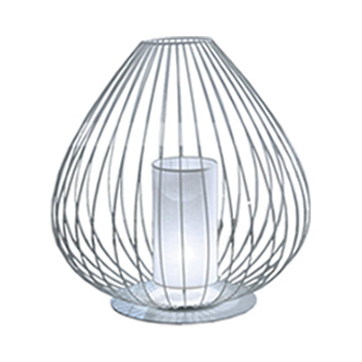 Cell LED Table Lamp in Glossy White.