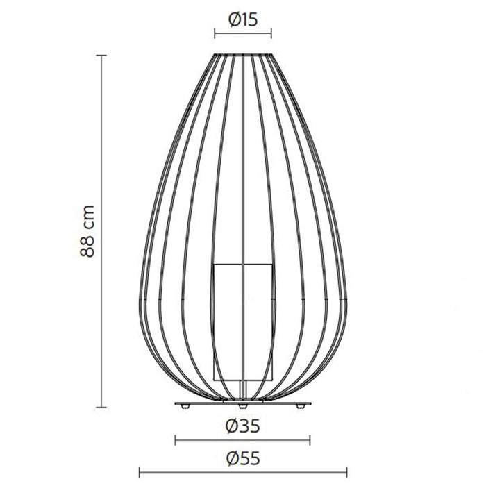 Cell Outdoor LED Floor Lamp - line drawing.