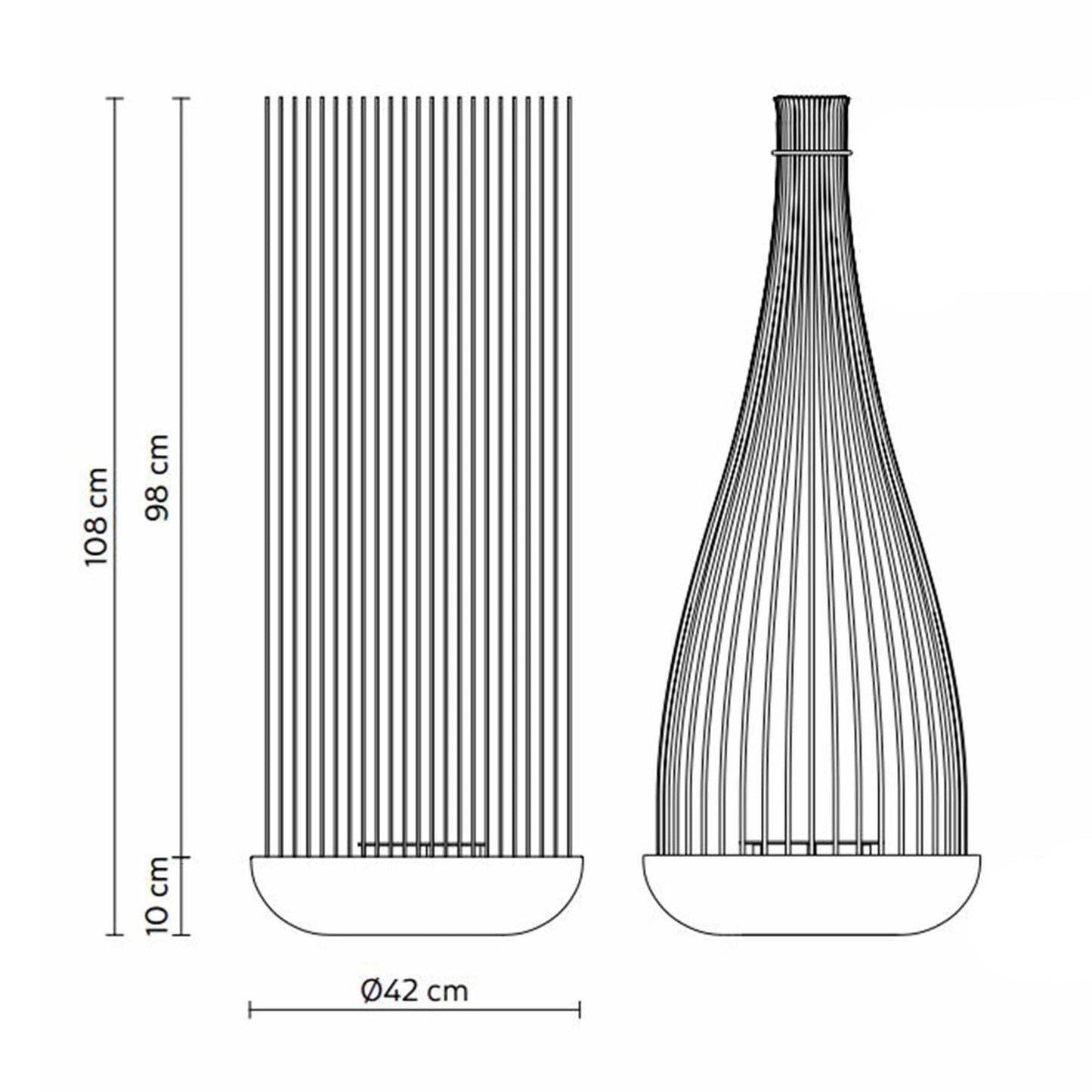 Don't Touch LED Floor Lamp - line drawing.