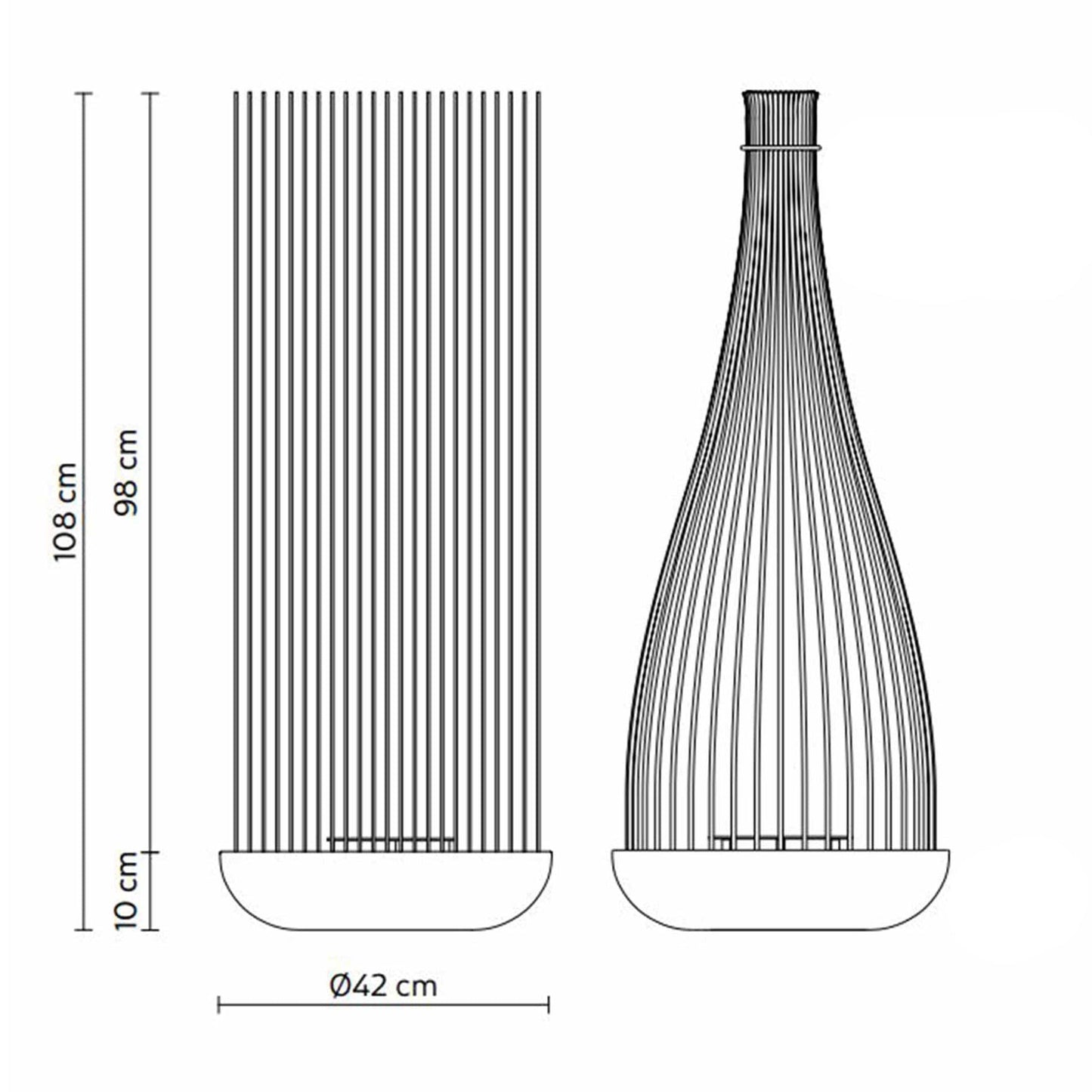 Don't Touch Outdoor LED Floor Lamp - line drawing.