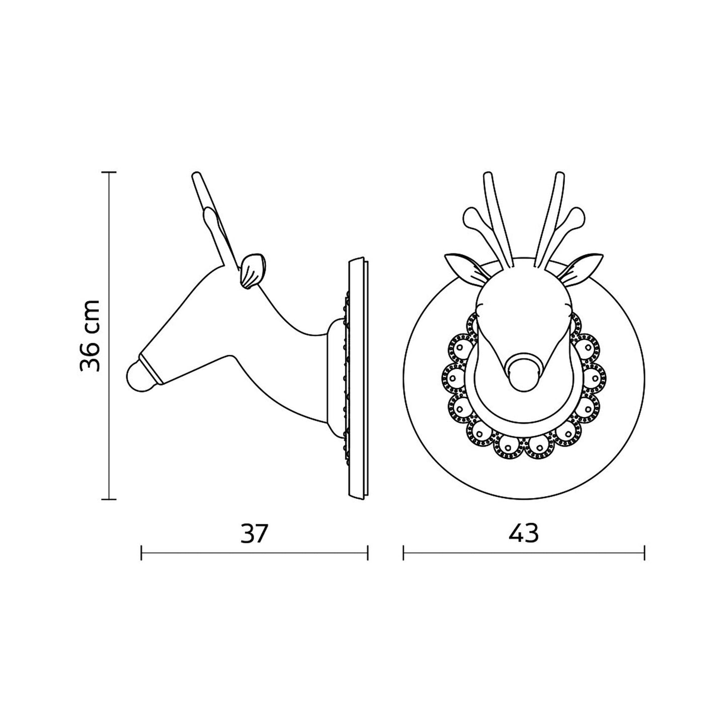 Marnin LED Wall Light - line drawing.