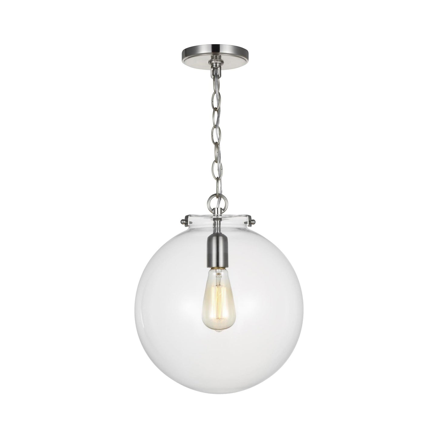 Kate Sphere Pendant Light in Brushed Nickel.