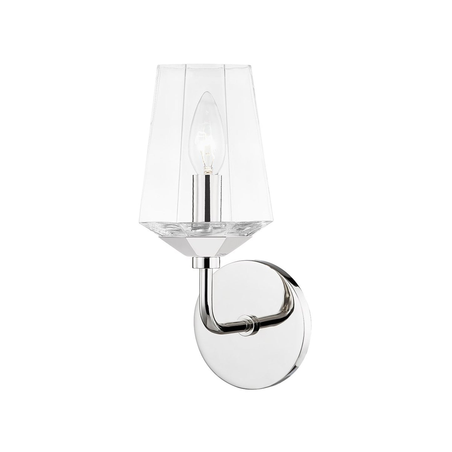 Kayla Bath Wall Light in Polished Nickel.