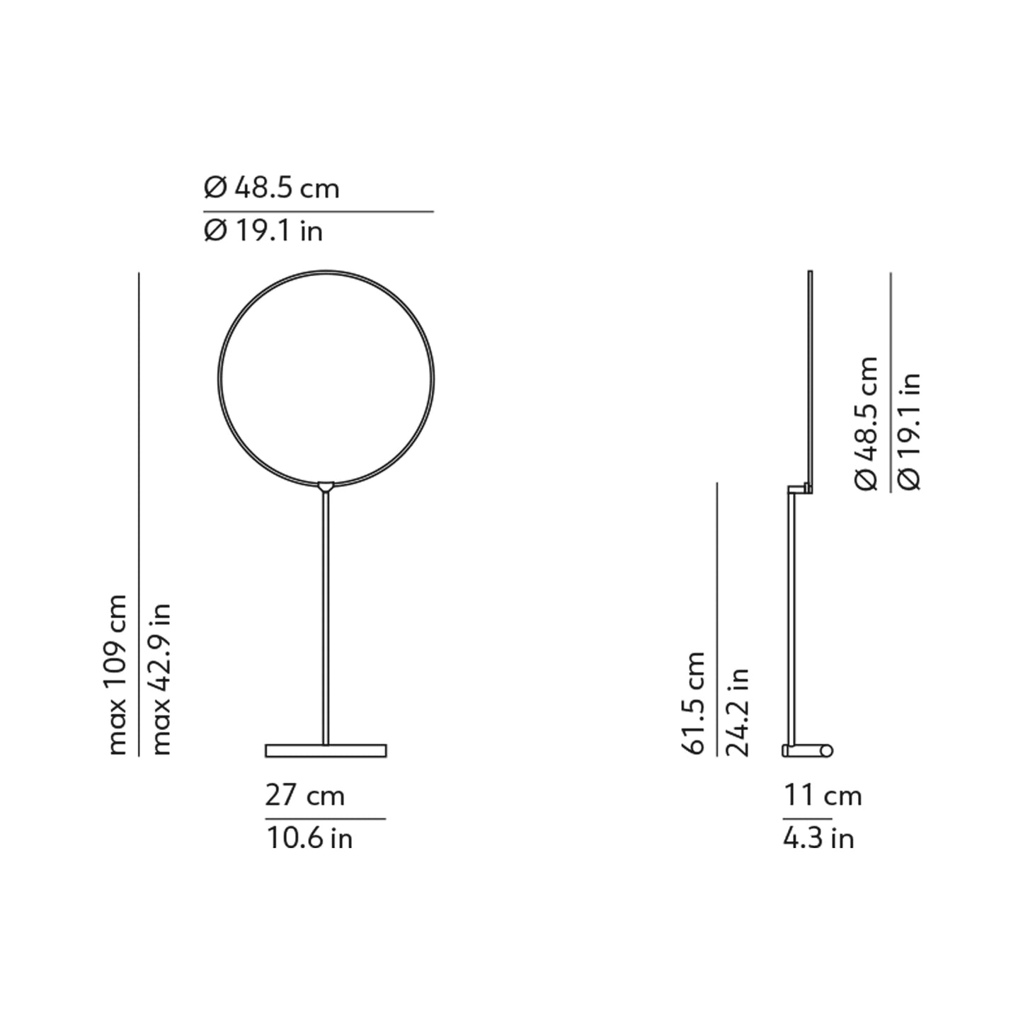 Poise LED Table Lamp - line drawing.