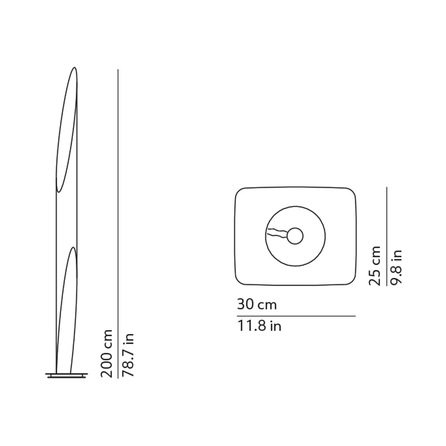 Shakti Floor Lamp - line drawing.