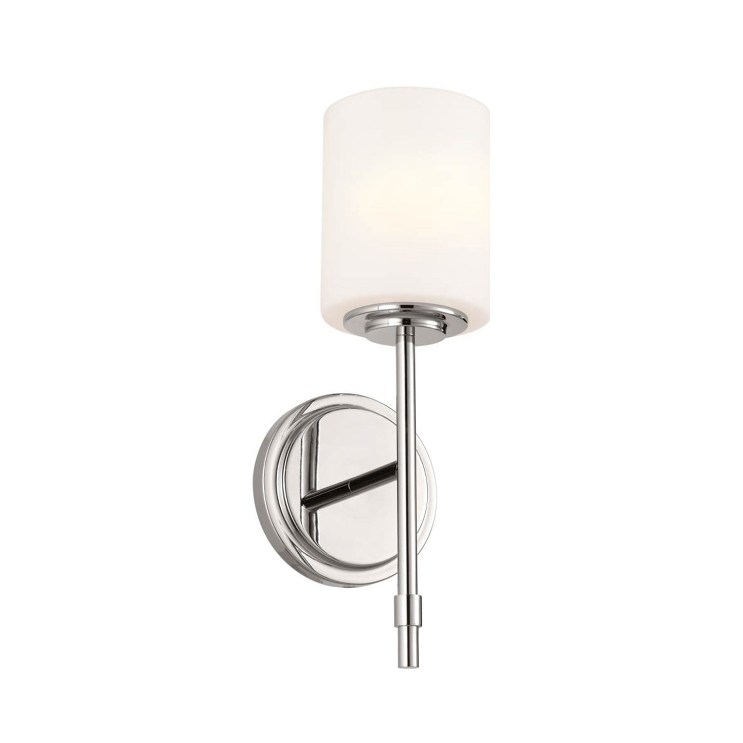 Ali Vanity Wall Light in Polished Nickel.
