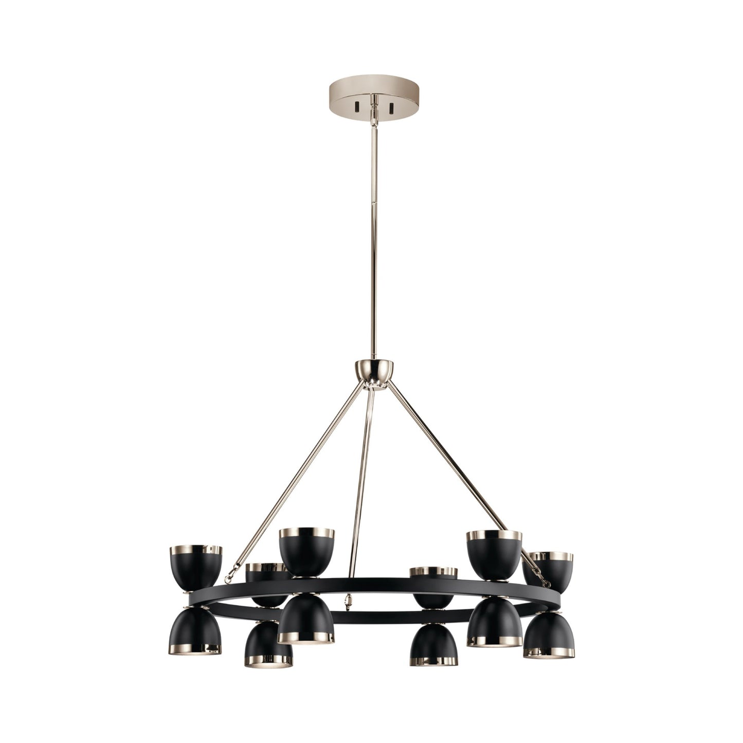 Baland LED Chandelier in Black (12-Light).