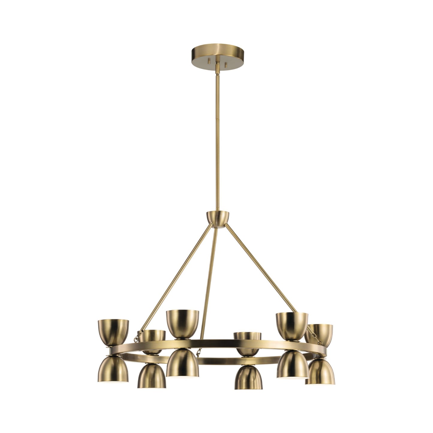 Baland LED Chandelier in Brushed Natural Brass (12-Light).