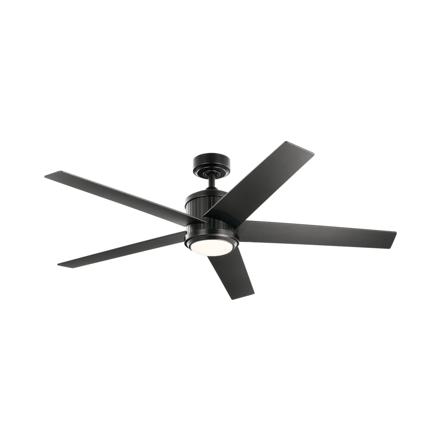Brahm LED Ceiling Fan in Satin Black.
