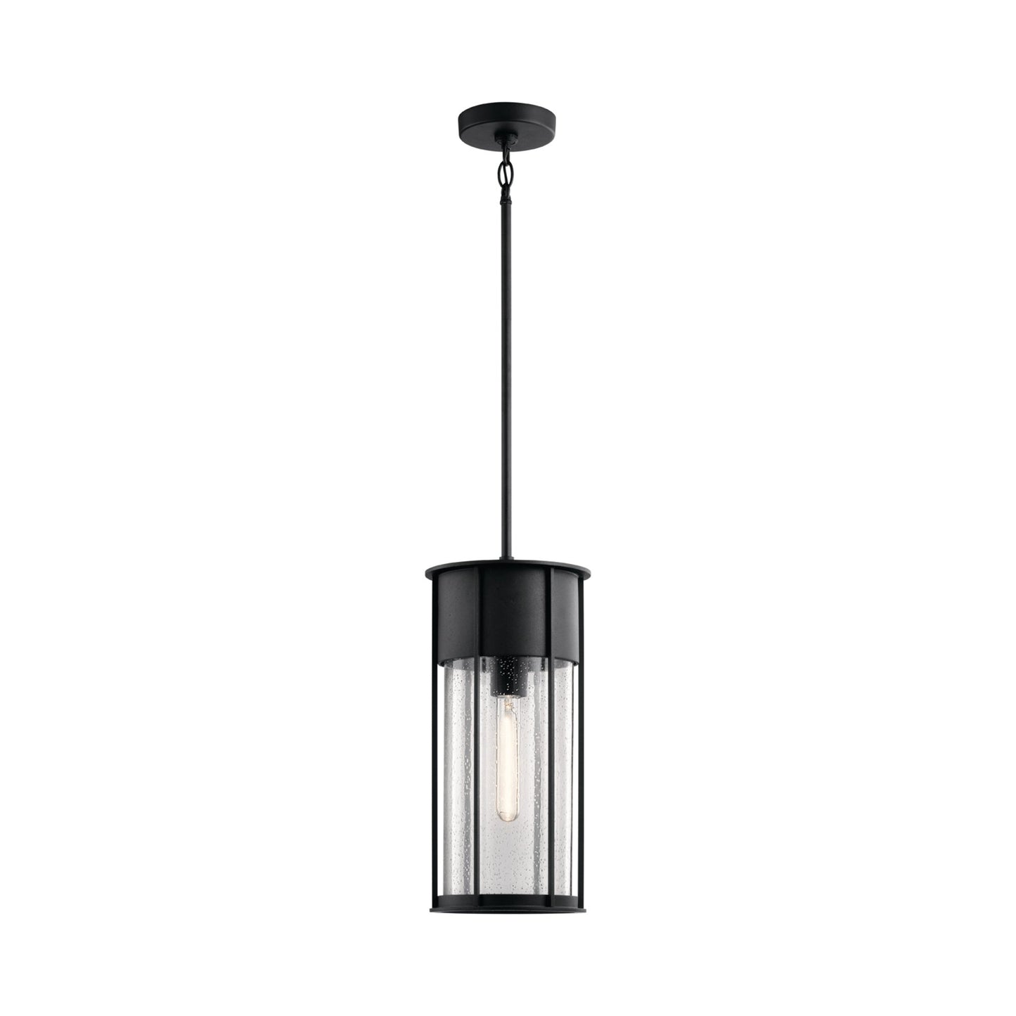 Camillo Outdoor Pendant Light in Textured Black.