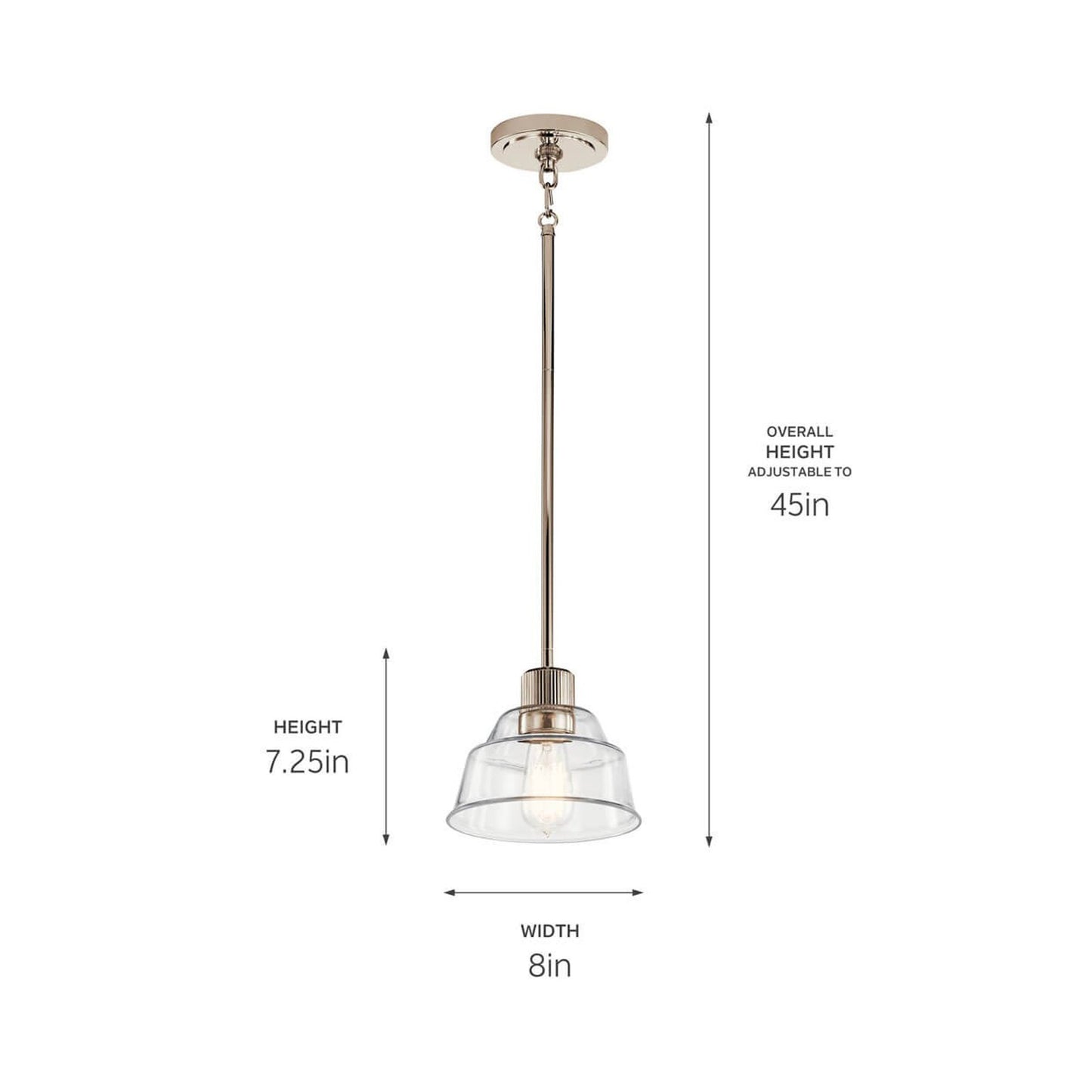Eastmont Mini Pendant Light - line drawing.