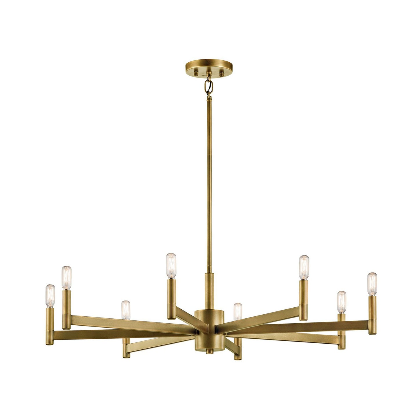 Erzo Chandelier in Natural Brass (8-Light).
