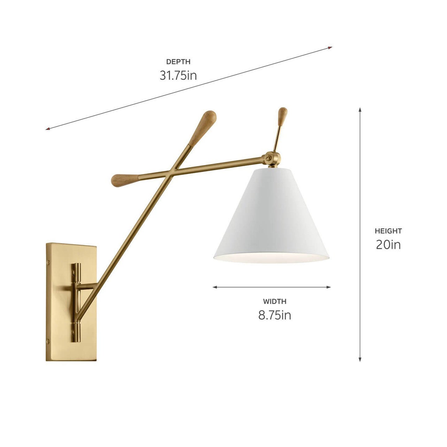 Finnick Wall Light - line drawing.