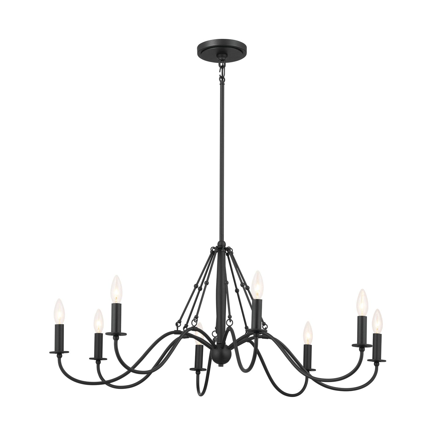 Freesia Chandelier in Textured Black (8-Light).