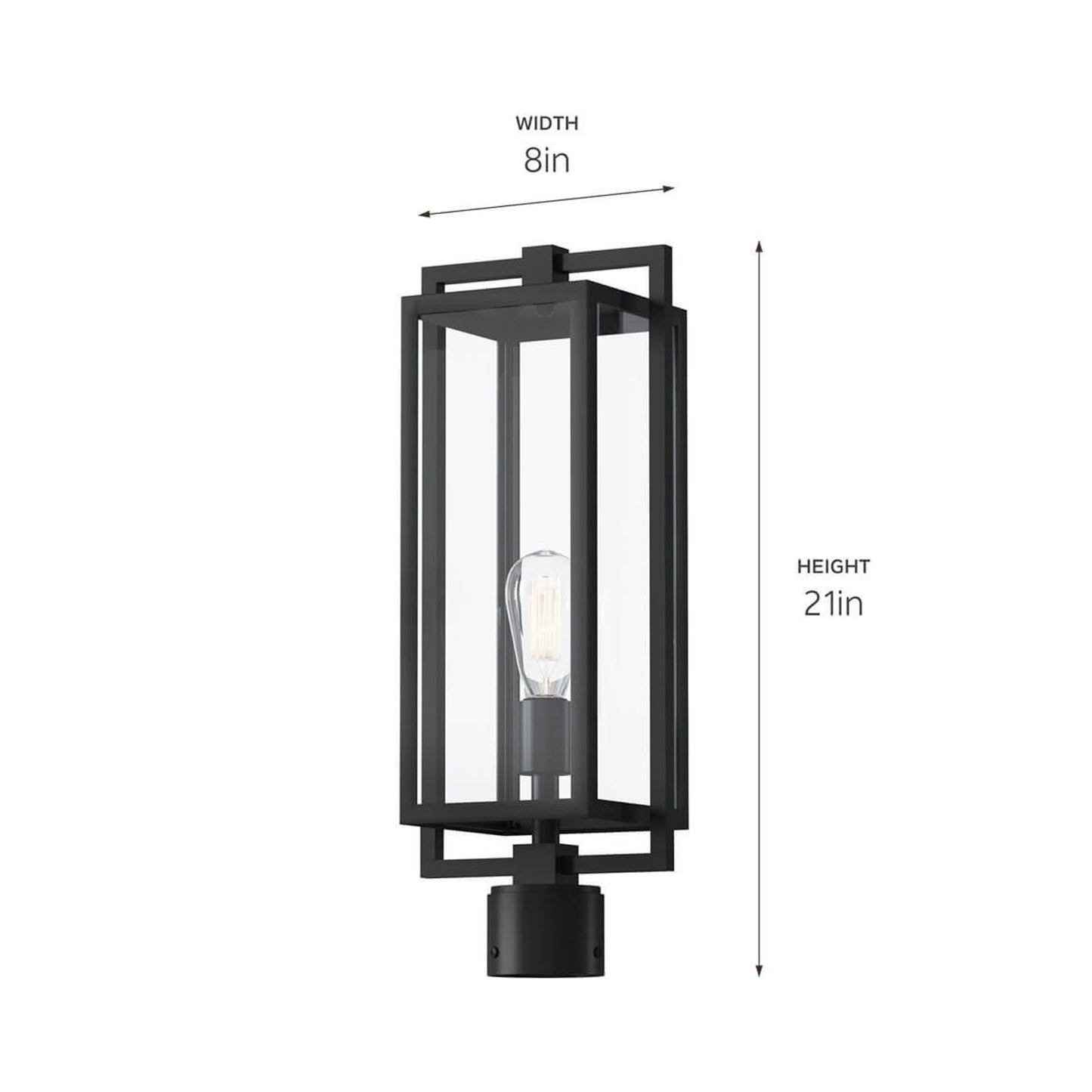 Goson Outdoor Post Light - line drawing.