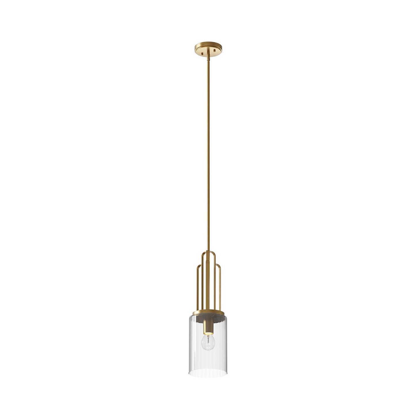 Kimrose Mini Pendant Light in Brushed Natural Brass.