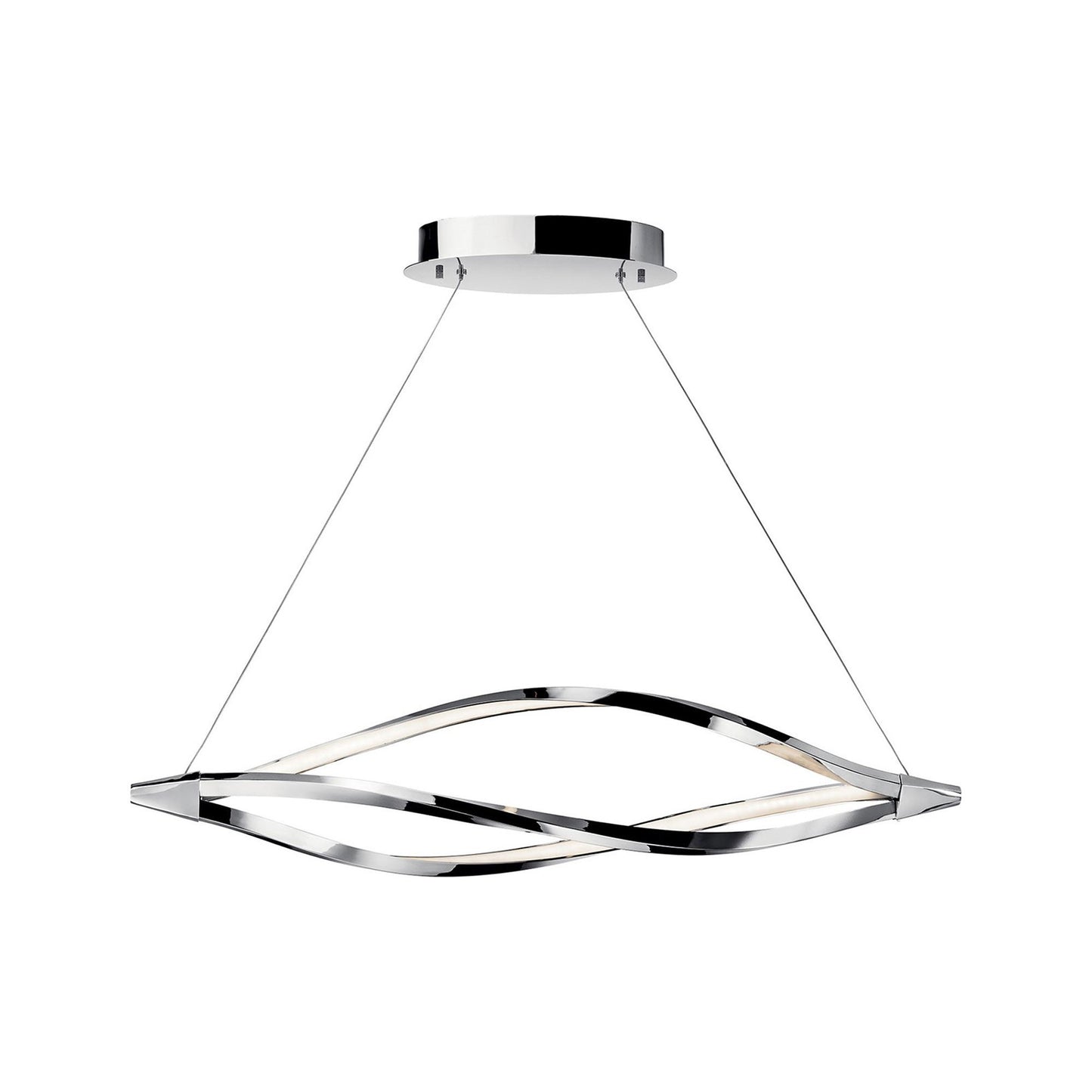 Meridian LED Linear Pendant Light in Chrome (Small).