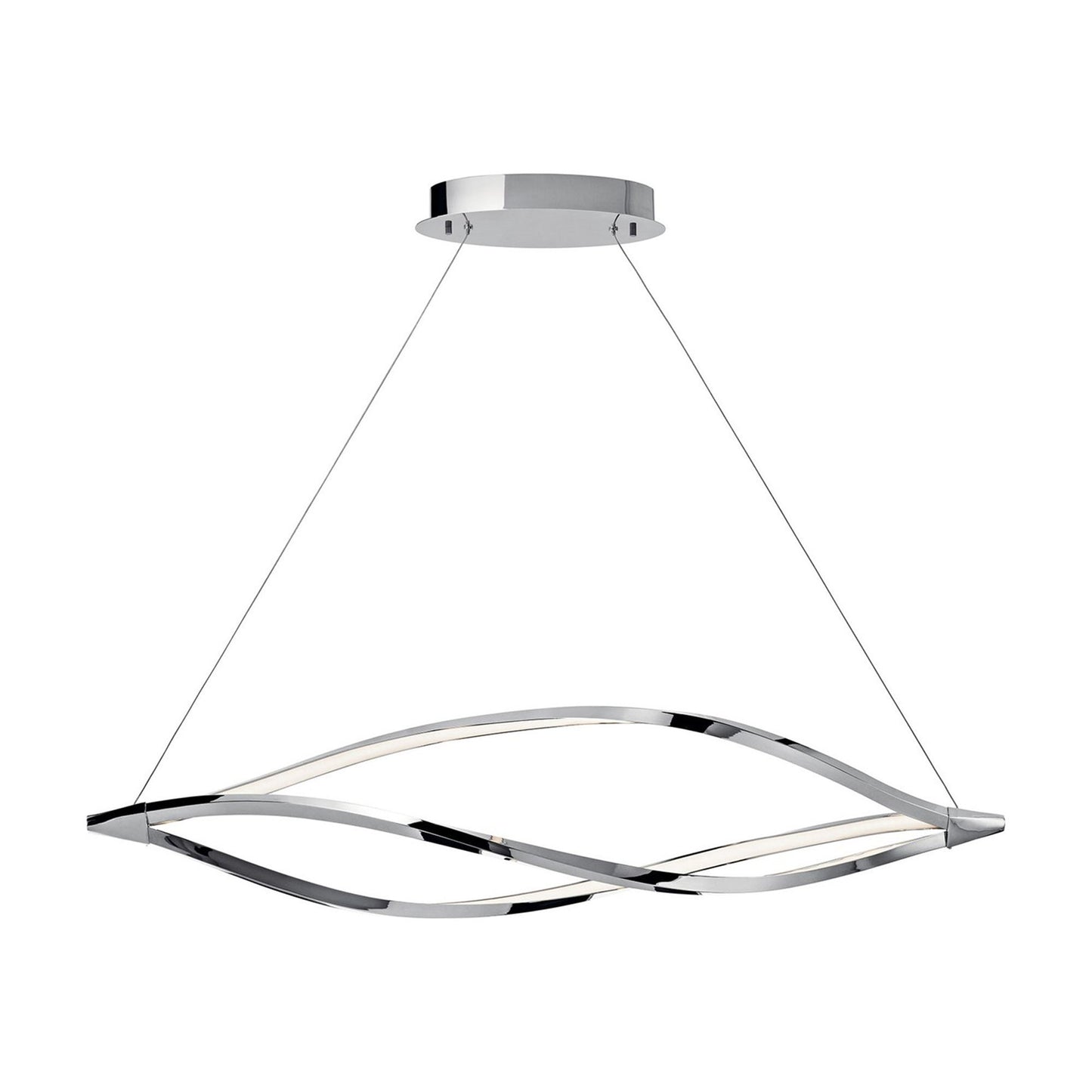 Meridian LED Linear Pendant Light in Chrome (Large).