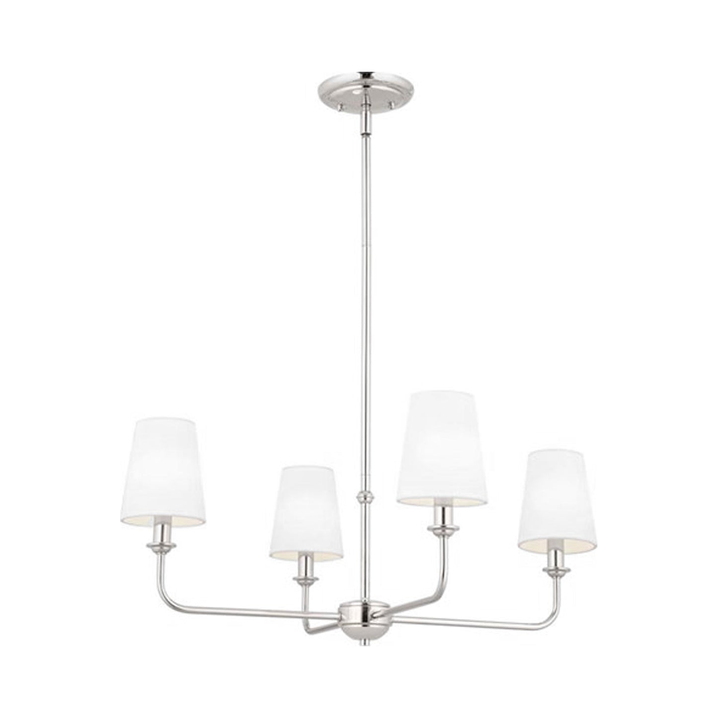 Pallas Mini Chandelier in Polished Nickel.