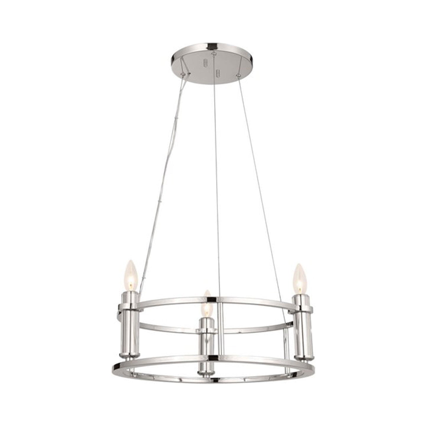 Rosalind Mini Chandelier in Polished Nickel.
